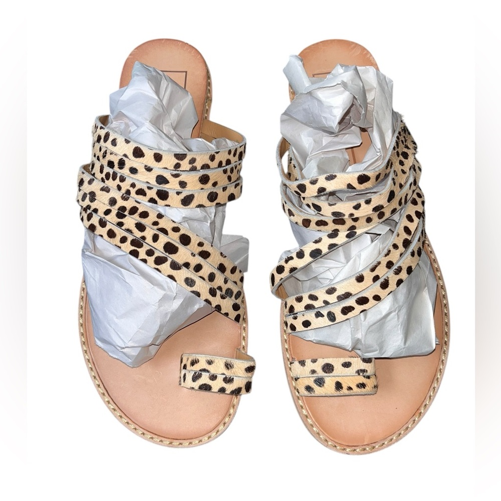 Dolce Vita Nelly Cheetah Calf Hair Slide Sandal Size 8.5 - Picture 1 of 5